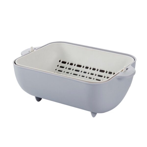 Creative Double-layer Square Flip Drain Basket Kitchen Dishwashing Drip Basin - Image 5