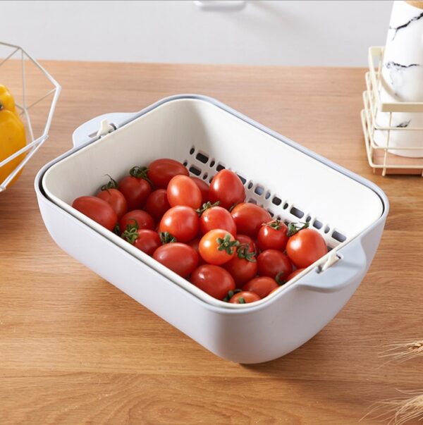 Creative Double-layer Square Flip Drain Basket Kitchen Dishwashing Drip Basin - Image 8