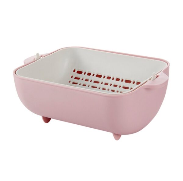 Creative Double-layer Square Flip Drain Basket Kitchen Dishwashing Drip Basin - Image 4